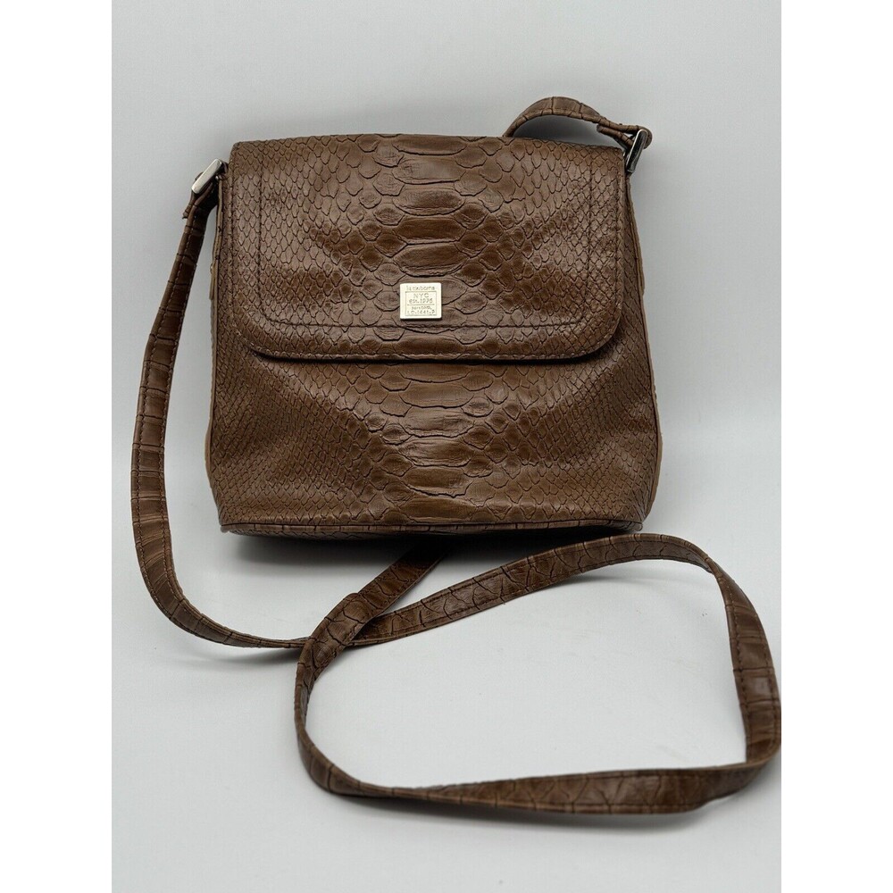 Liz Claiborne Small Purse Crossbody Brown Exotic Reptile